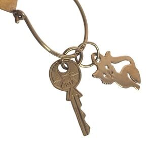 Vintage 14K Yellow Gold Key Charm Pendant Dainty Miniature Minimalist gold charm